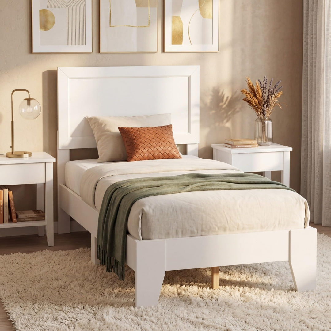 GIANTEX Twin/Full/Queen Size Wooden Bed Frame with Wood Slat Support