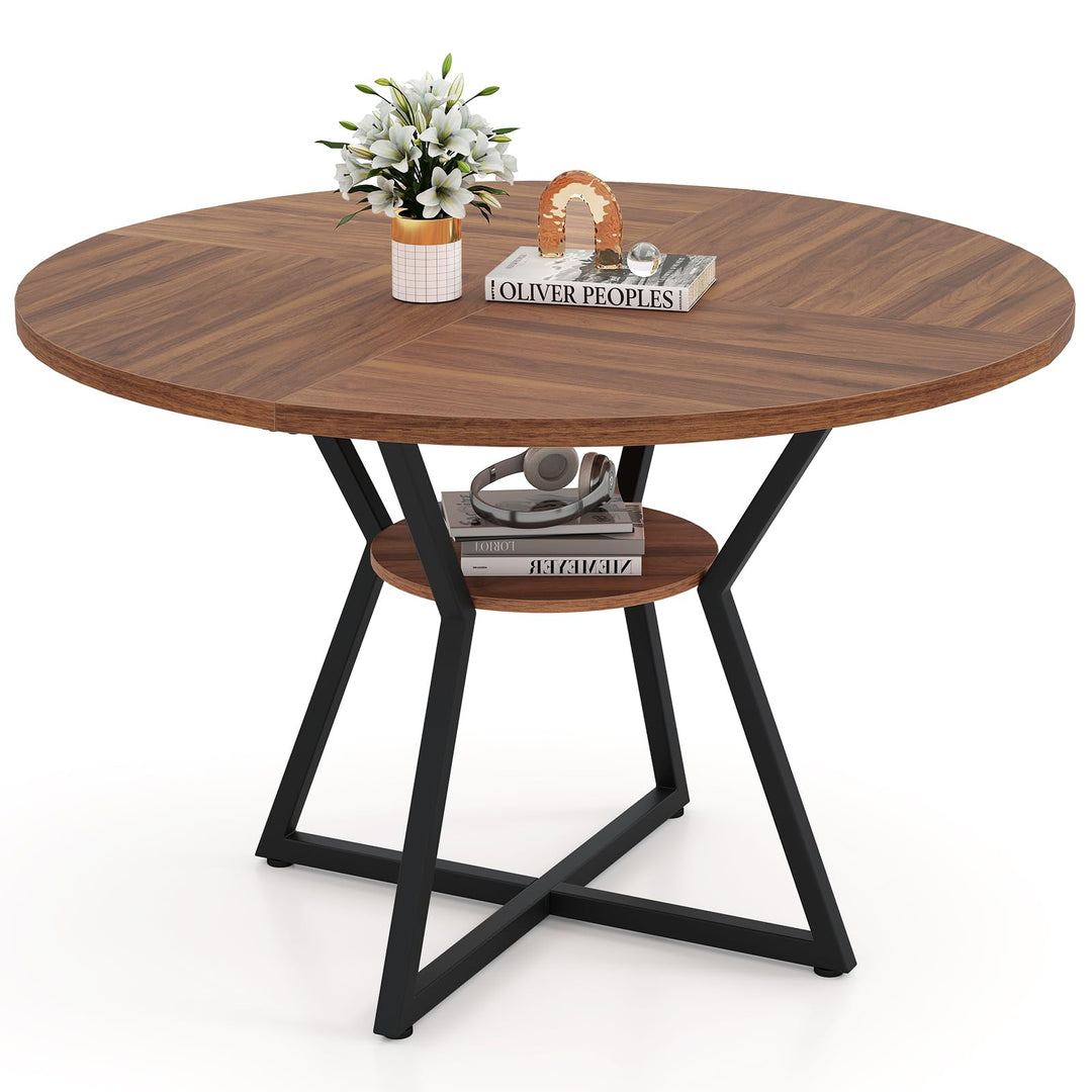 Giantex 47-inches Round Dining Table for 4 | Circle Dinner Tables for Dinette Living Room