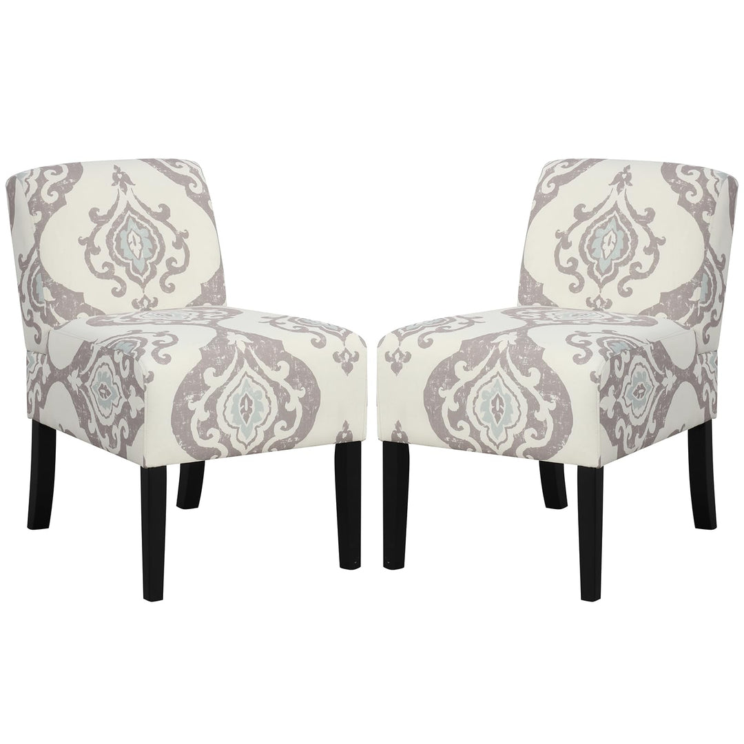 Giantex Armless Accent Chair Set of 1/2/4, Upholstered Living Room Chair with Rubber Wood Legs