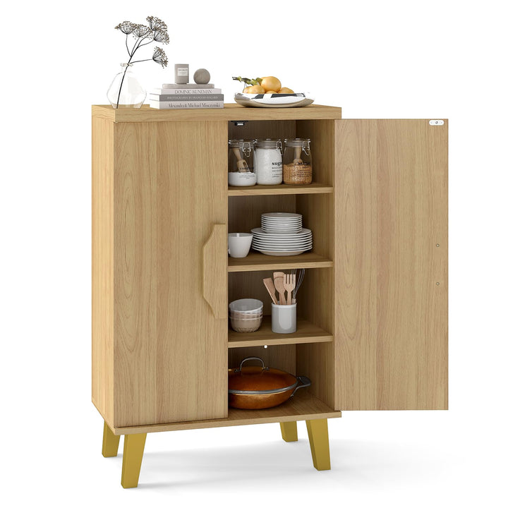 Giantex Sideboard Buffet Cabinet, Kitchen Storage Cabinet with Double Doors &amp; Removable Shelves (Natural Oak,1)