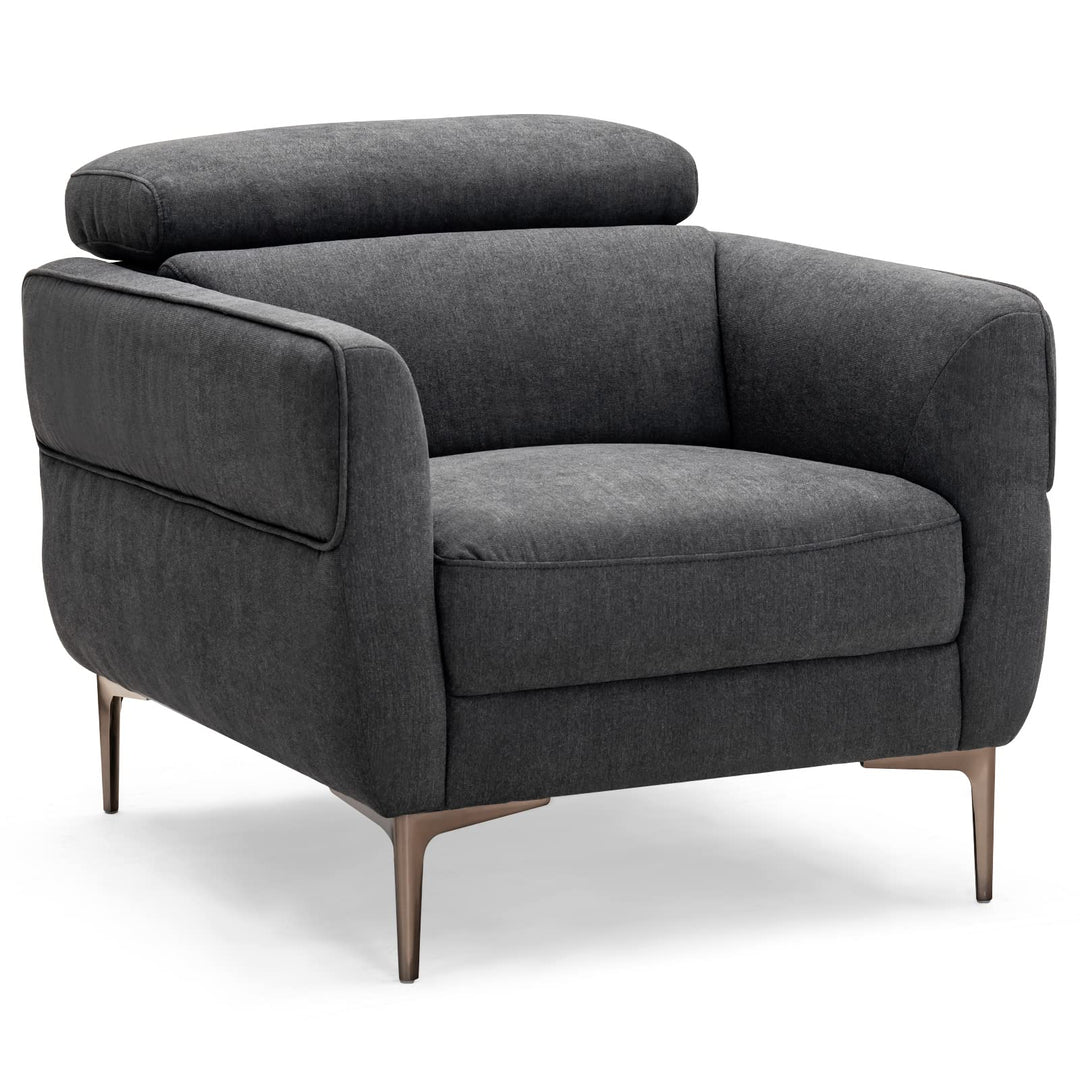 Giantex Accent Chair, Upholstered Single Sofa Chair with Adjustable Headrest