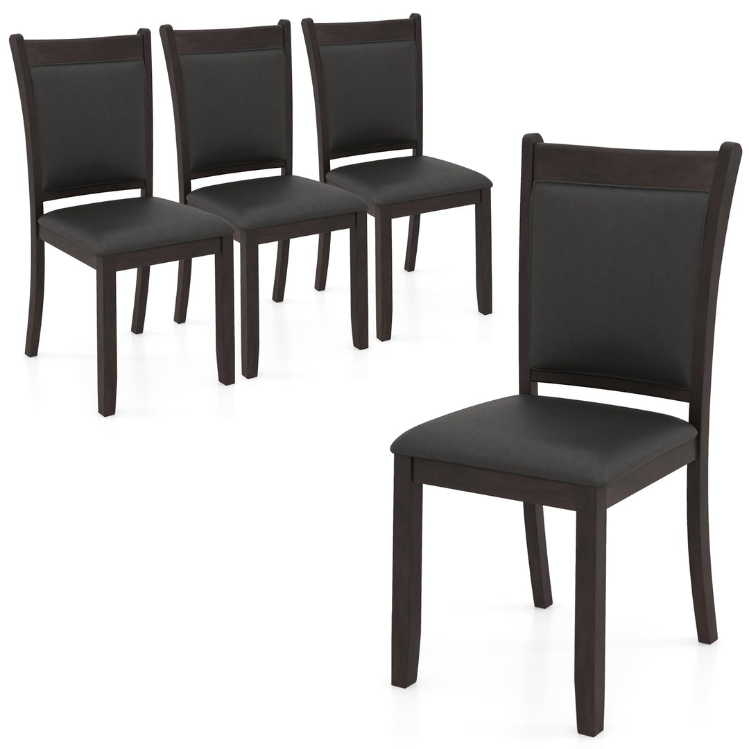 Giantex Wooden Dining Chairs Set, Modern Armless Kitchen Chairs w/Padded Backrest &amp; Seat, Rubber Wood Frame