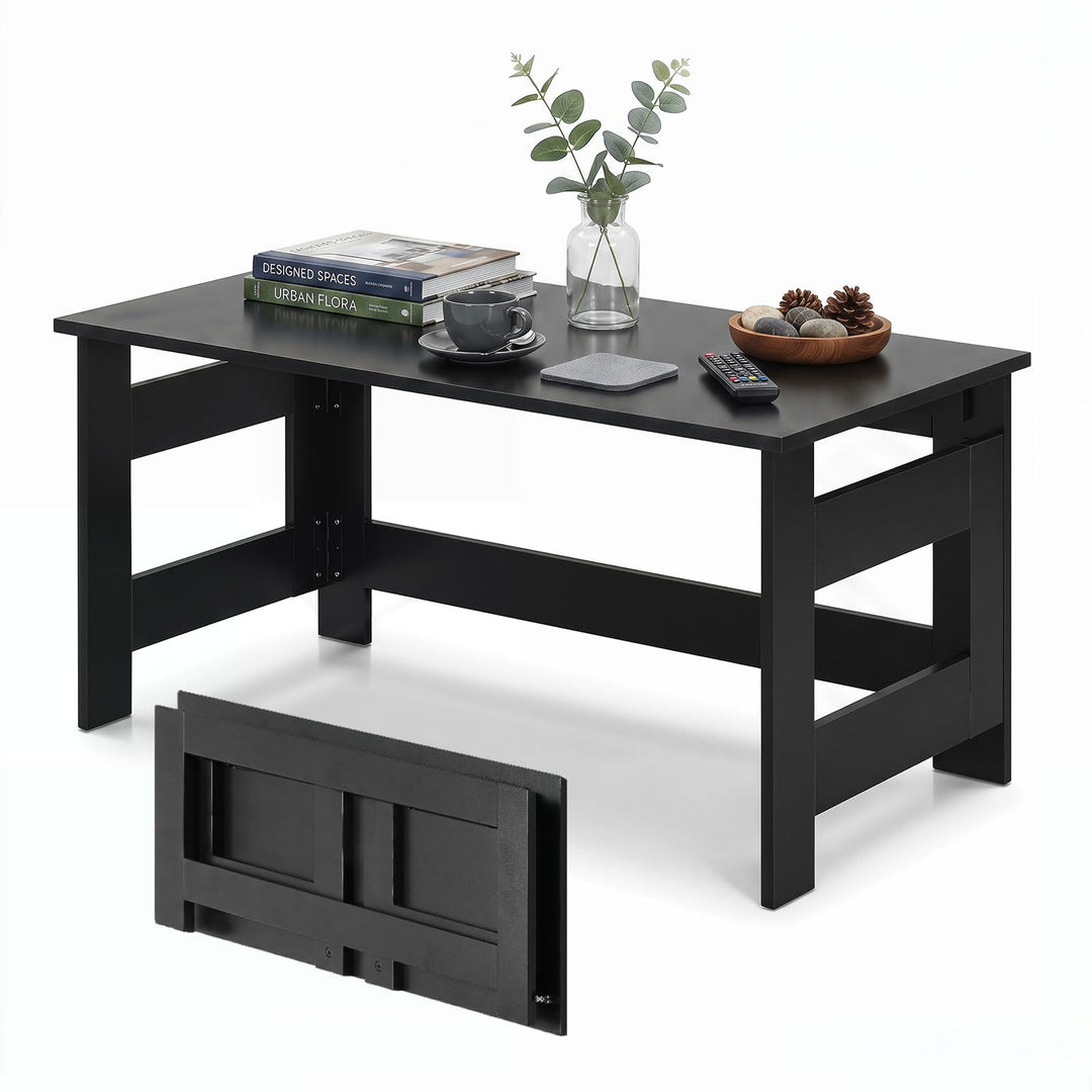 Giantex 31.5" Small Folding Coffee Table with Foldable Legs