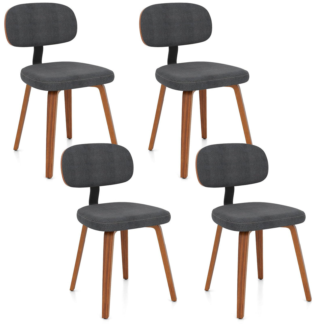 Giantex Wooden Dining Chairs Set of 2/4 Fabric Upholstered Kitchen Chairs