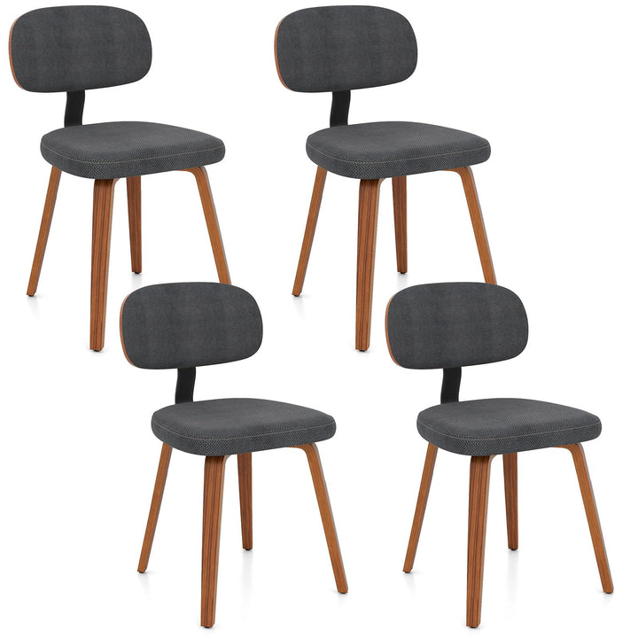 Giantex Wooden Dining Chairs Set of 2/4 Fabric Upholstered Kitchen Chairs