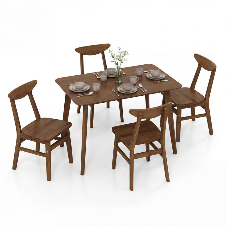 Giantex 5-Piece Mid-Century Modern Kitchen Table and Chairs Set for 4