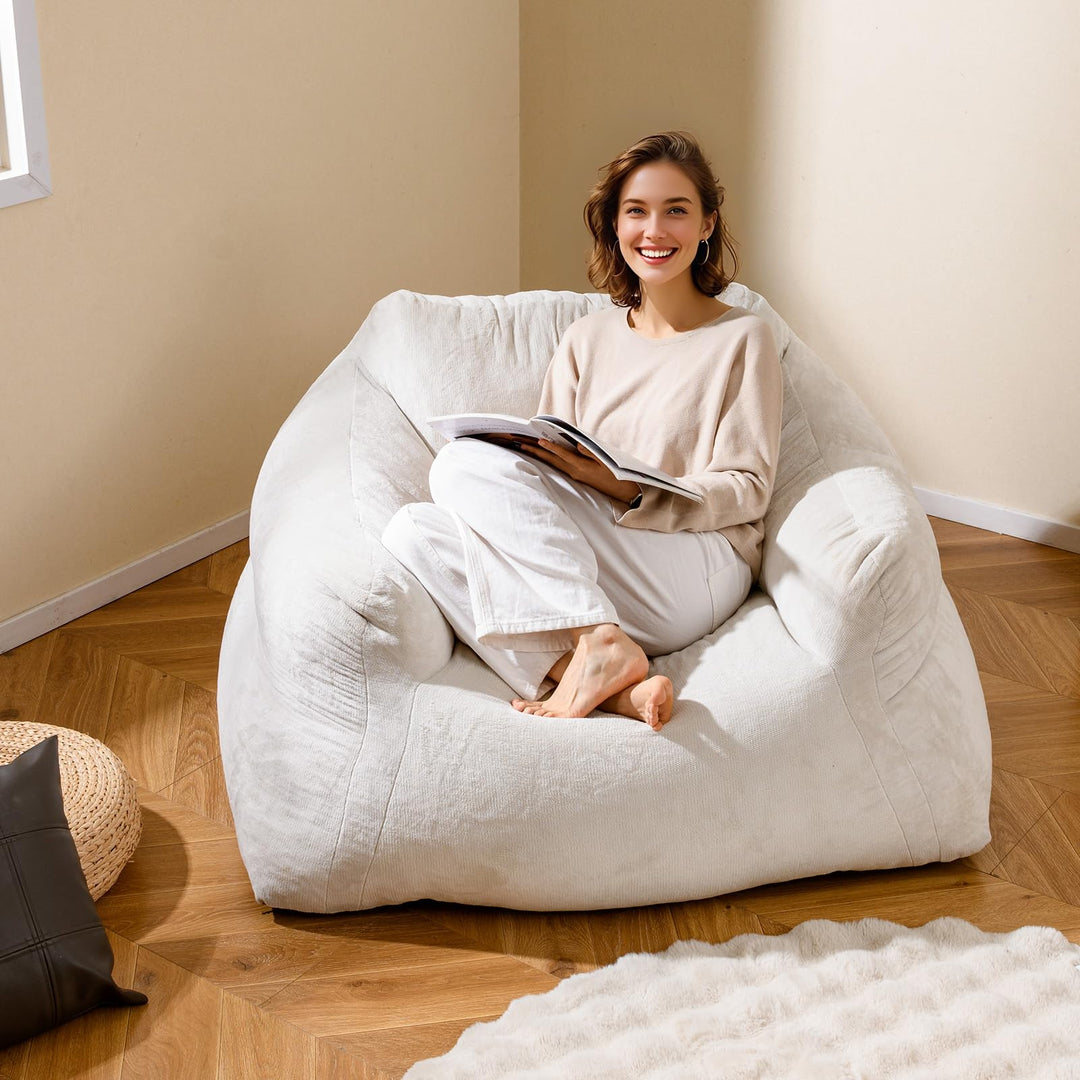 Giantex Bean Bag Chair for Adults Teens Plush Lazy Sofa with Ultra-Soft Velvet Cover &amp; Non-Slip Bottom