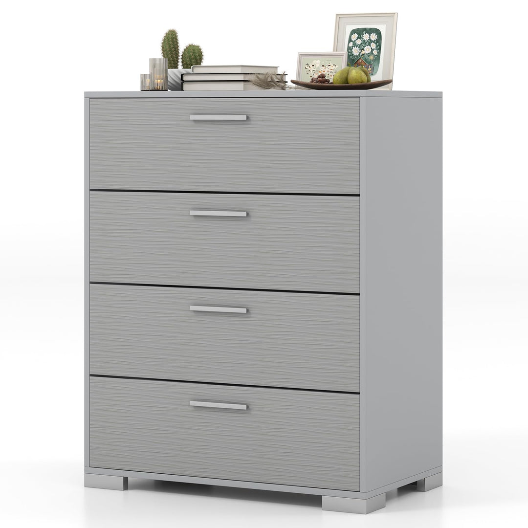 Giantex Storage Cabinet with 4 Drawers, Metal Legs &amp; Handles, Anti-Toppling Devices, Tall Cabinet