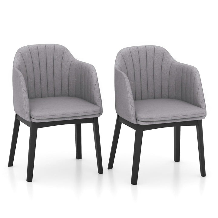 Giantex Modern Dining Chairs, Upholstered Velvet Accent Chairs w/Curved Backrests &amp; Rubber Wood Legs