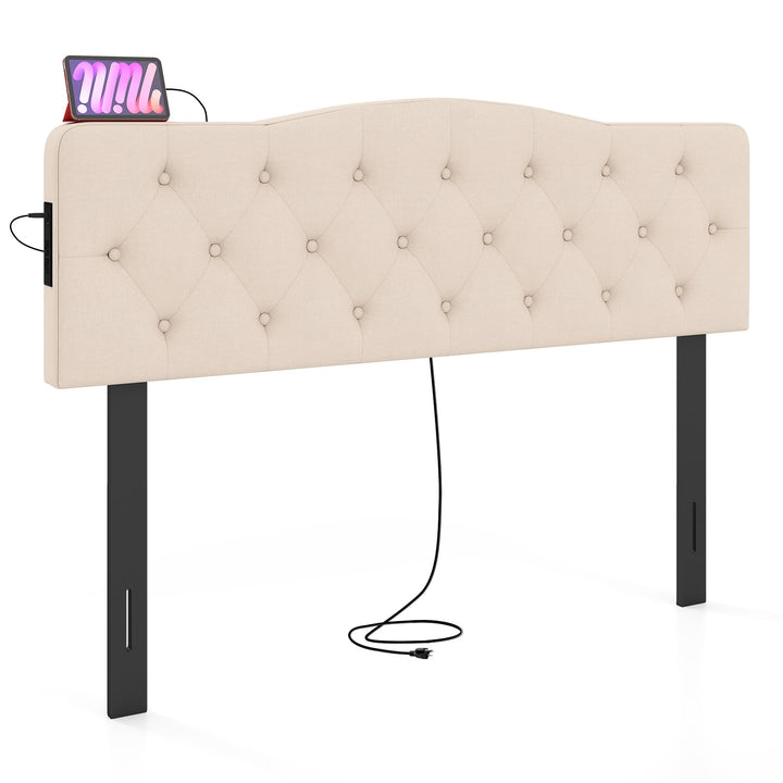 Giantex Headboard with 2 AC Outlets for Queen &amp; Full Size Bed
