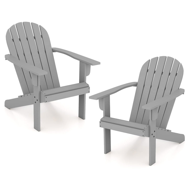 Giantex Acacia Wood Adirondack Chair Set of 1/2/4, Outdoor Fire Pit Chair with 105° Inclined Seat