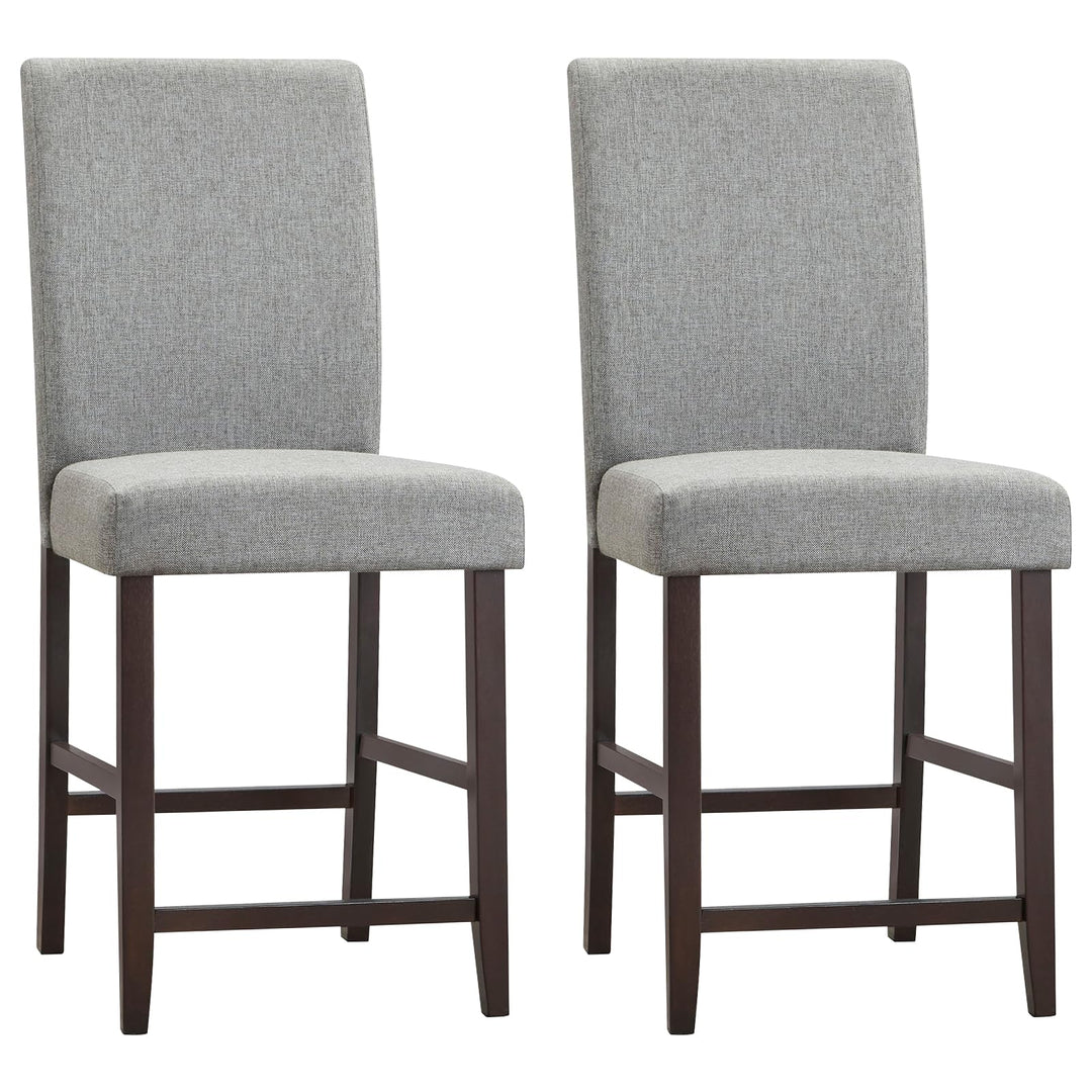 Giantex 25 inch Wooden Vintage Bar Chairs, Counter Stools w/ Upholstered Foam Cushion &amp; Solid Rubber Wood Legs