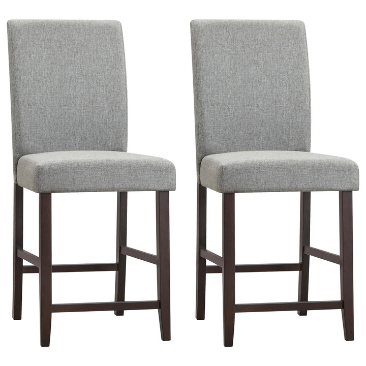Giantex 25 inch Wooden Vintage Bar Chairs, Counter Stools w/ Upholstered Foam Cushion &amp; Solid Rubber Wood Legs