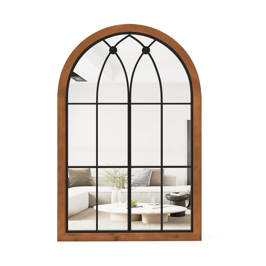 CHARMAID Arched Window Wall Mirror, 36&