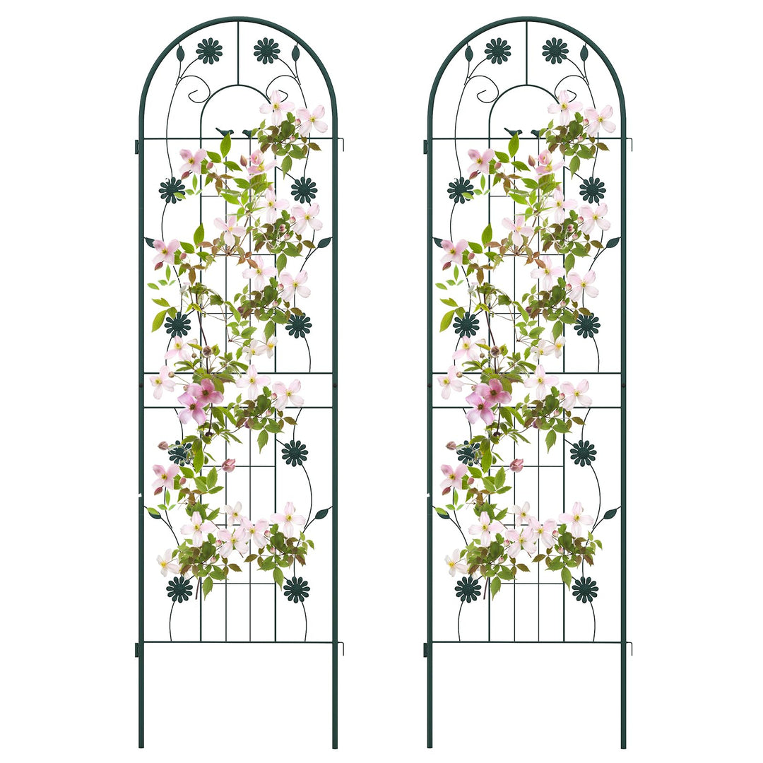 Giantex Garden Trellis, Tall Galvanized Steel Trellis for Climbing Plants