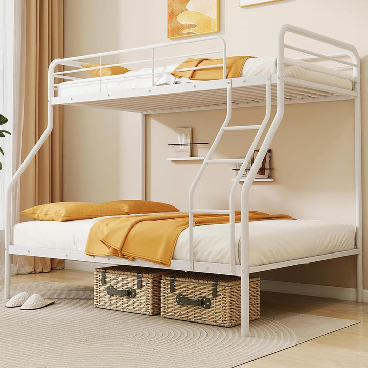 Giantex Metal Bunk Beds Twin Over Full Size, Heavy Duty Bunk Bed for Teens Adults with Ladder &amp; Guardrails