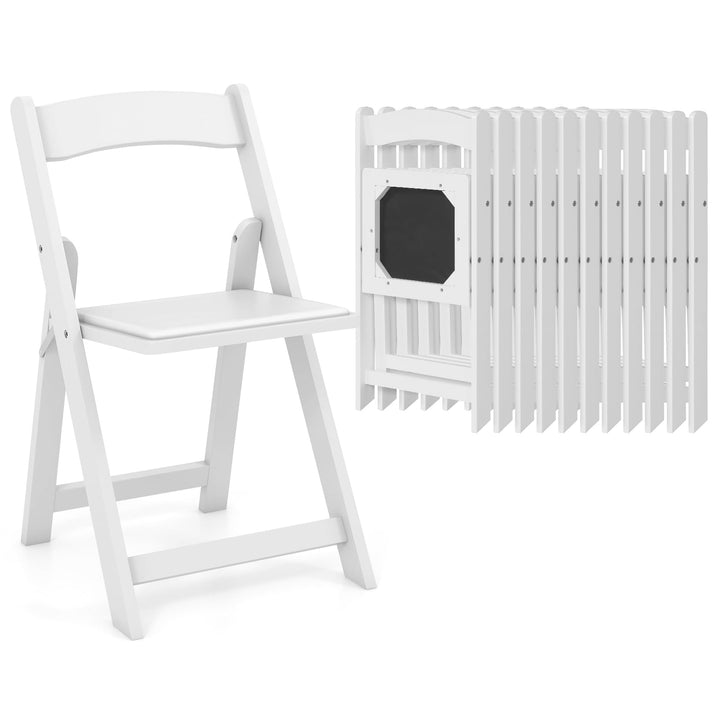 Giantex Folding Chairs, Wooden Dining Chairs Set, Padded Foldable Chairs w/Backrest