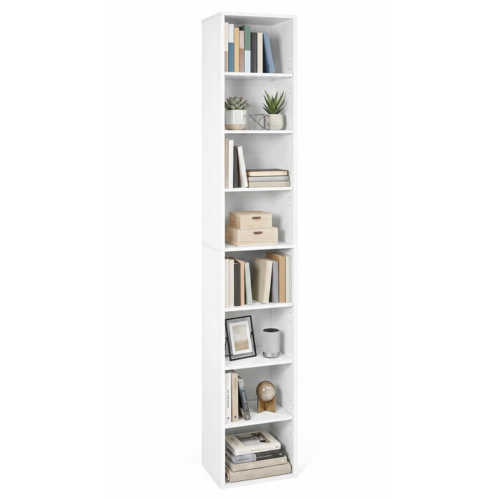 Giantex 8-Tier Tall Narrow Media Tower Rack with 4 Adjustable Shelves (1/2)