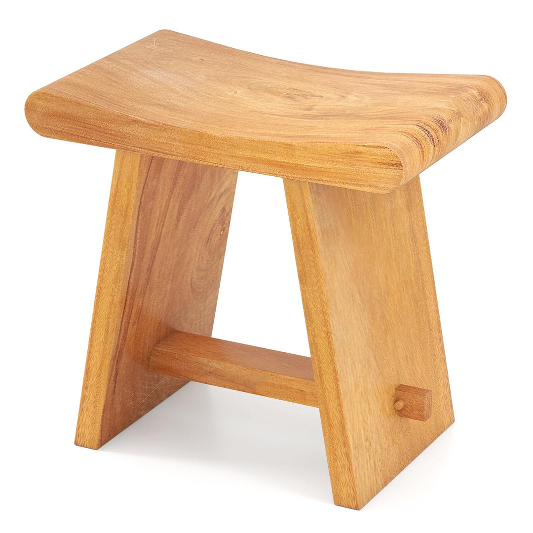 Giantex Teak Shower Bench Stool for Bathroom Fully Assembled Wooden Bath Seat 19.5&