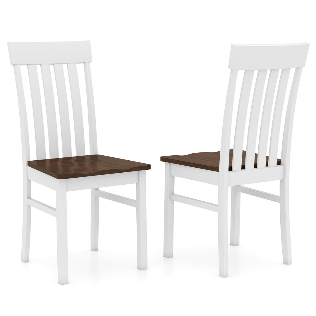 Giantex Wooden Dining Chairs Set of 2/4 with Hollowed Backrests &amp; Rubber Wood Seats