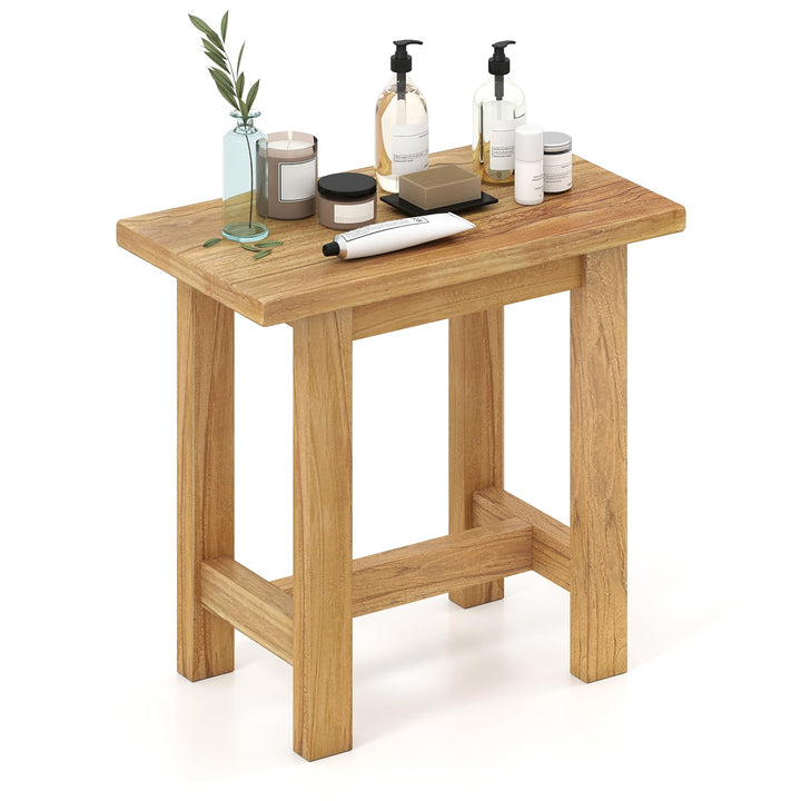 Giantex Teak Shower Bench Stool with Waterproof Spa Bath Seat for Seniors 20&