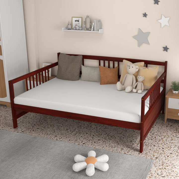 Giantex Full Size Daybed, Wooden Daybed Sofa Bed Frame with Wood Slat Support for Kids Teens (Full)