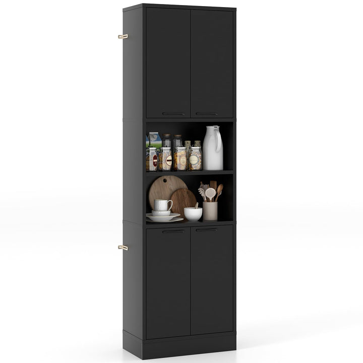 Giantex Kitchen Pantry Cabinet, 75” Tall Freestanding Cupboard with Doors &amp; Shelves