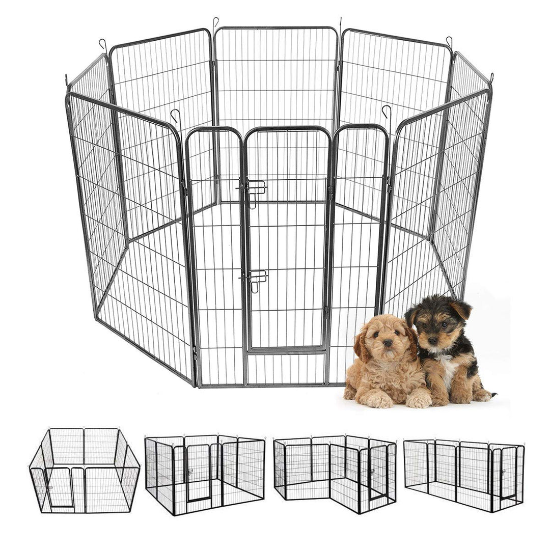 Giantex 8-Panel Folding Puppy Playpen, Portable Dog Fence W/ Safety Gate for Yard