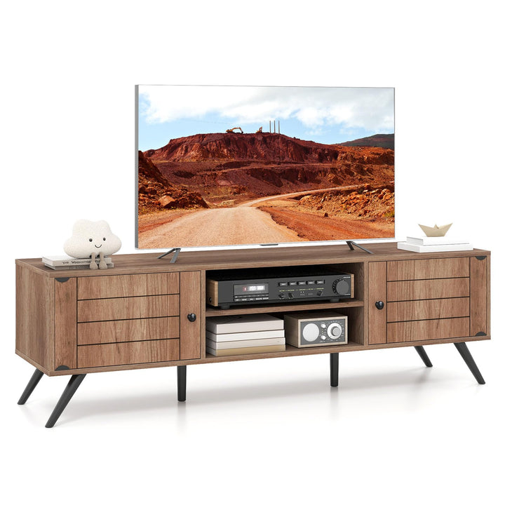 Giantex 2-Door TV Stand for TVs up to 65 Inch with Open Shelves
