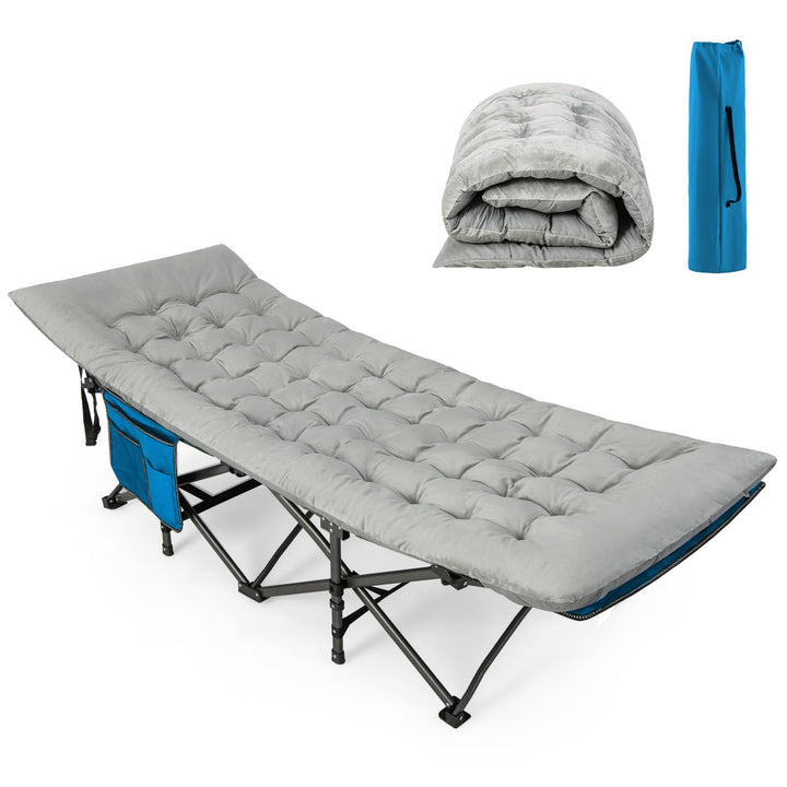 Giantex Folding Camping Cot with Pad, Heavy Duty Sleeping Cots with Carry Bag