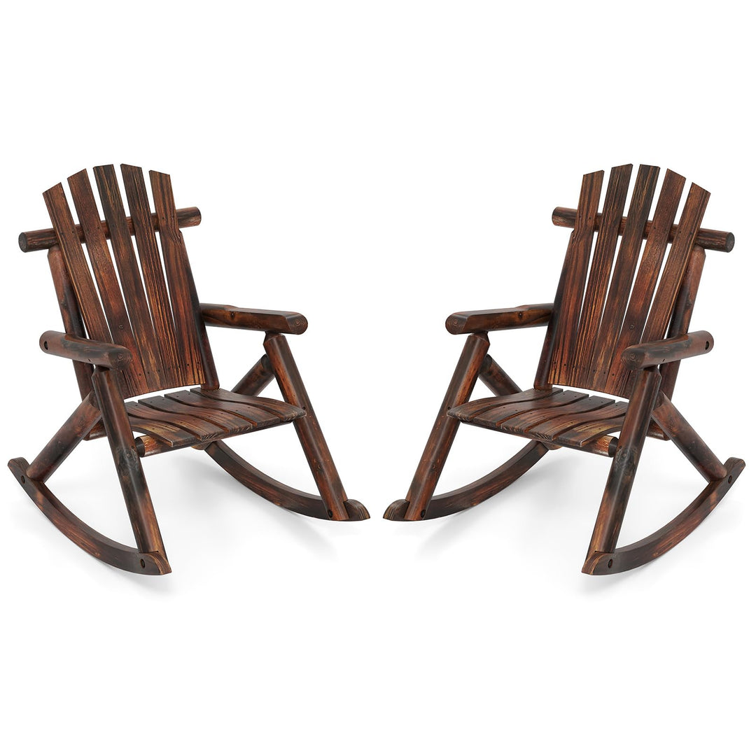 Giantex 1/2 Pcs Outdoor Wooden Rocking Chair(27”x36”x 38”)