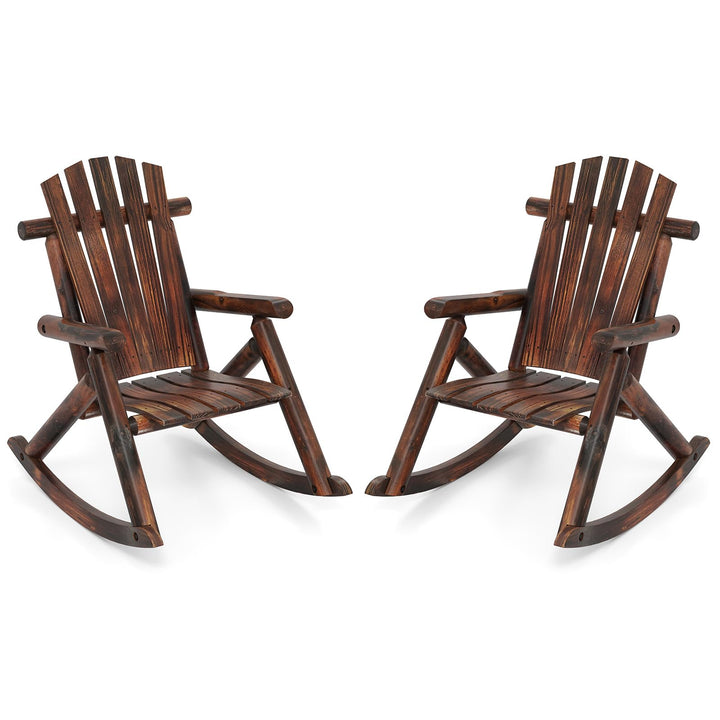 Giantex 1/2 Pcs Outdoor Wooden Rocking Chair(27”x36”x 38”)