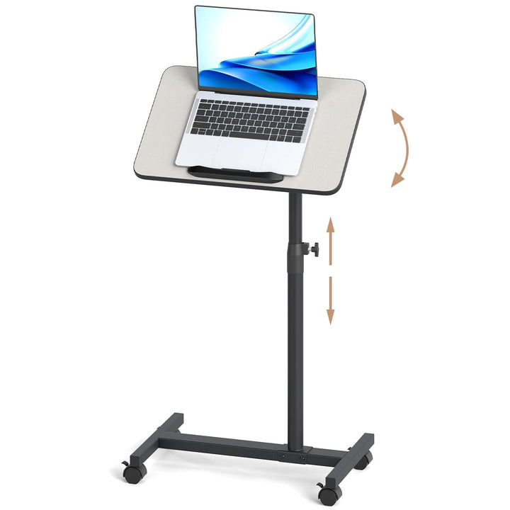 Giantex Overbed Table with Wheels Medical Adjustable Bedside Table