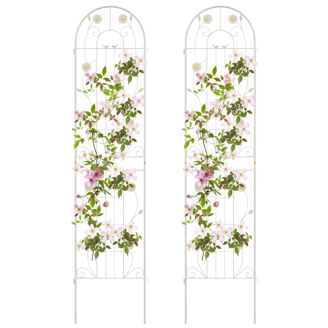 Giantex Garden Trellis, Tall Galvanized Steel Trellis for Climbing Plants