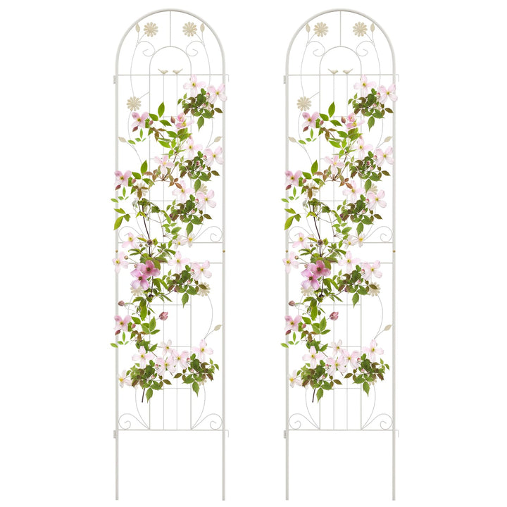 Giantex Garden Trellis, Tall Galvanized Steel Trellis for Climbing Plants