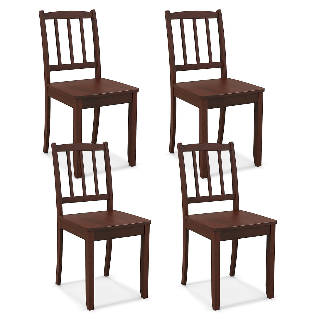 Giantex Farmhouse Dining Chairs Set of 2/4, Modern Kitchen Chairs w/Rubber Wood Legs &amp; Curved Backrest