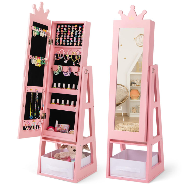CHARMAID Kids Mirror Jewelry Cabinet - 45.5&