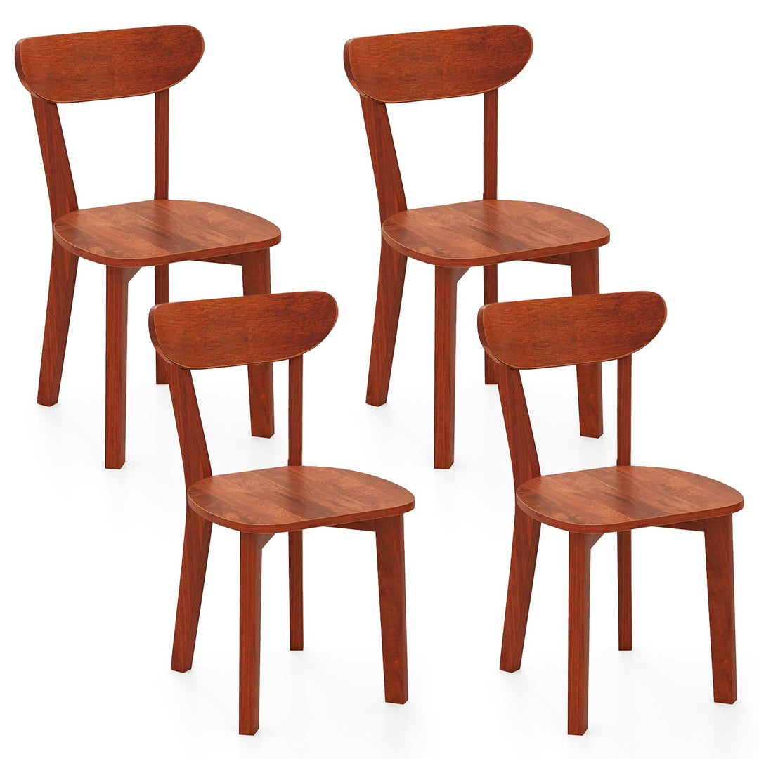Giantex Wooden Dining Chairs, Kitchen Chairs w/Curved Backrest &amp; Solid Rubber Wood Frame