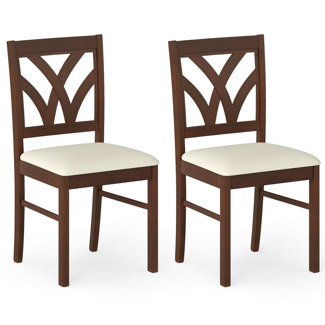 Giantex Wooden Dining Chairs Set of 2/4 Farmhouse Upholstered Kitchen Chairs