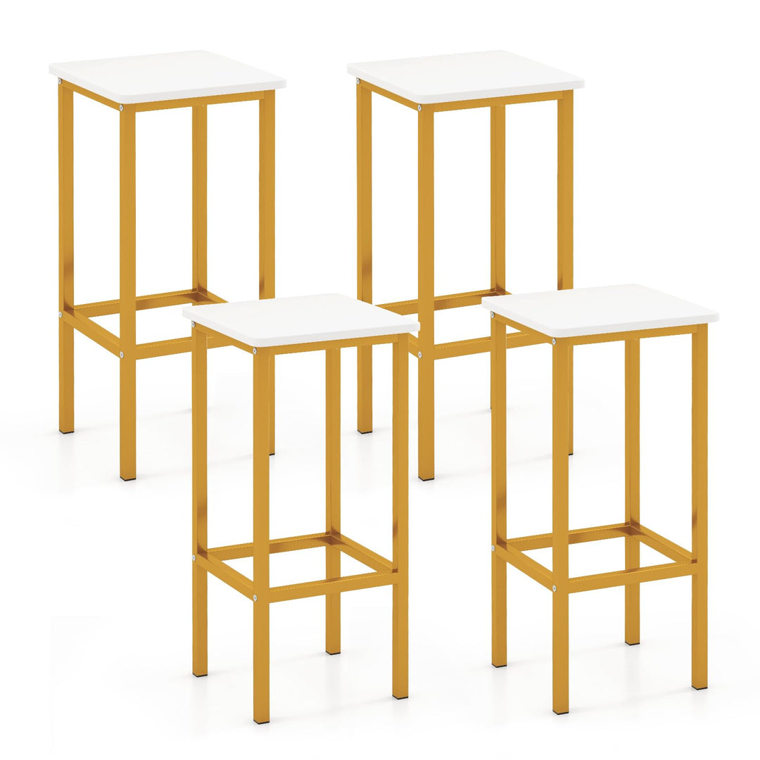 Giantex Bar Stools Set of 4, 26" Backless Barstools with Metal Legs &amp; Footrest, Breakfast Bar Dining Chairs