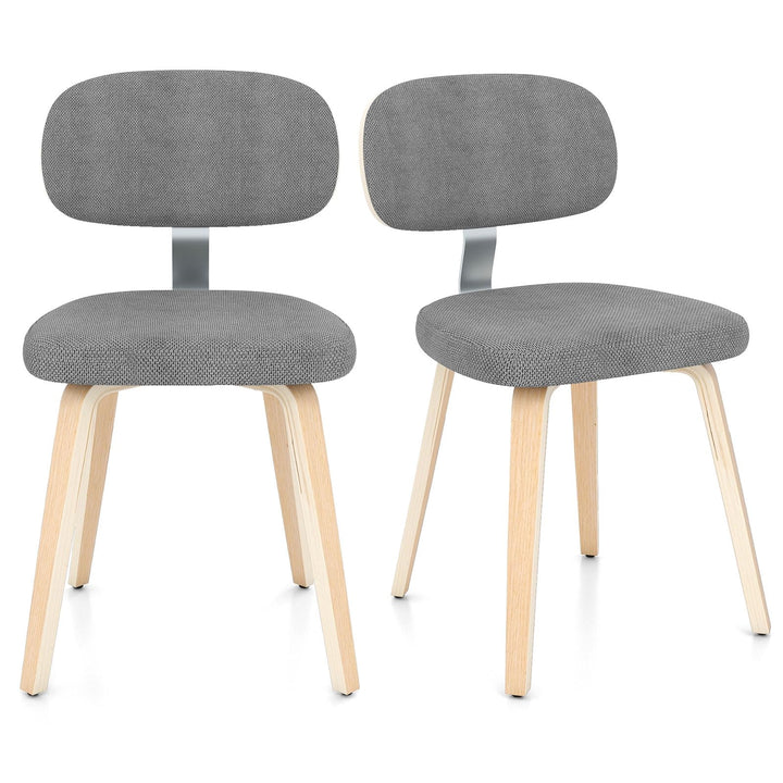 Giantex Wooden Dining Chairs Set of 2/4 Fabric Upholstered Kitchen Chairs