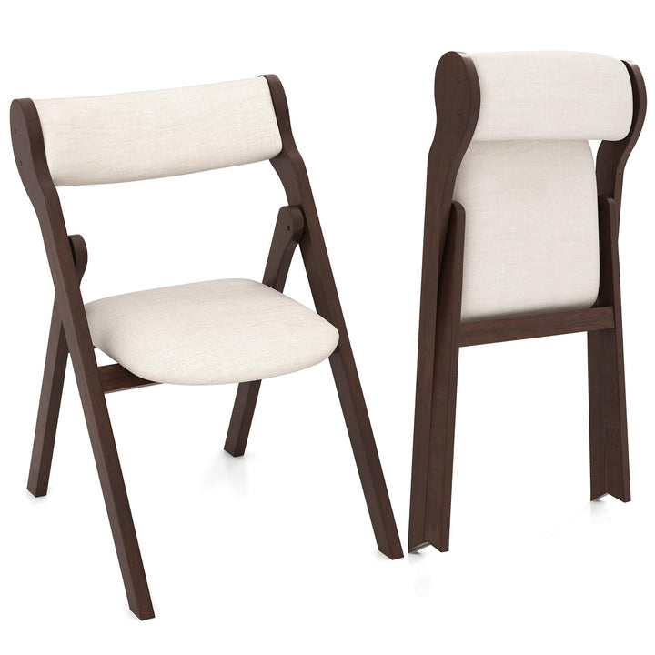 Giantex Folding Dining Chairs, Upholstered Kitchen Chairs w/Comfy Padded Backrest &amp; Seat