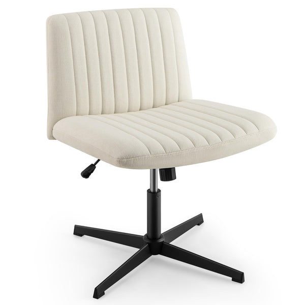Giantex Criss Cross Chair, Fabric Cross Legged Office Desk Chair No Wheels