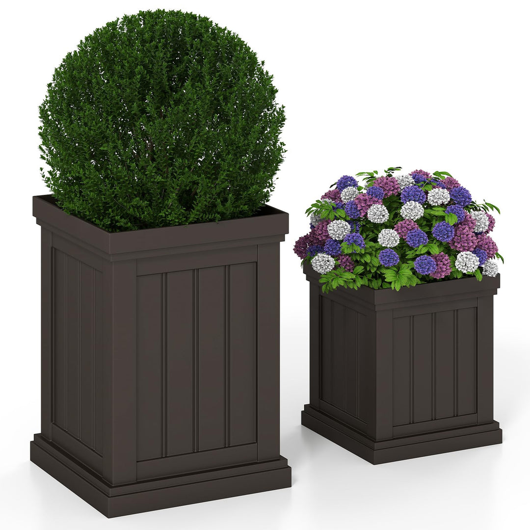 Giantex 19" Large &amp; 13” Small Flower Pots with Drainage Holes &amp; Nesting Design
