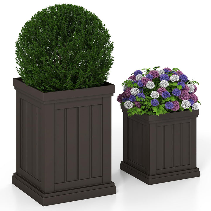 Giantex 19" Large &amp; 13” Small Flower Pots with Drainage Holes &amp; Nesting Design