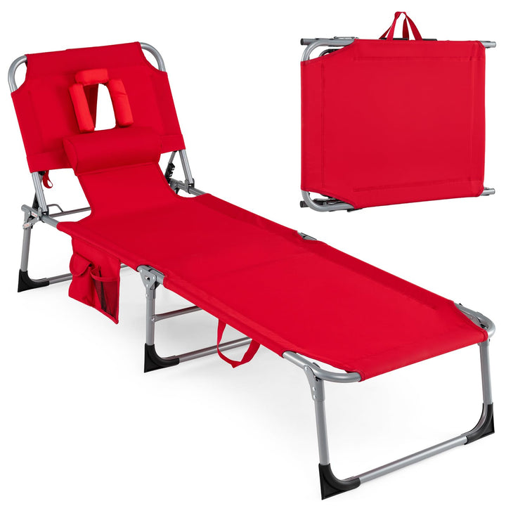 Giantex Tanning Chair with Face Arm Holes Folding Chair
