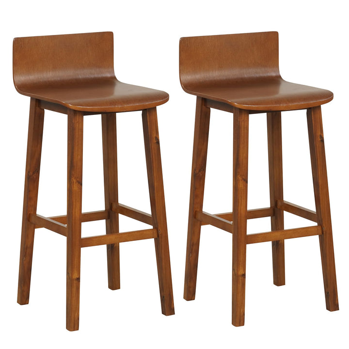 Giantex 2 or 4 Bar Stools Set with Low Back &amp; Footrest