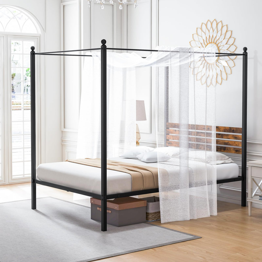 Giantex Queen/Full/Twin Size Metal Canopy Bed Frame