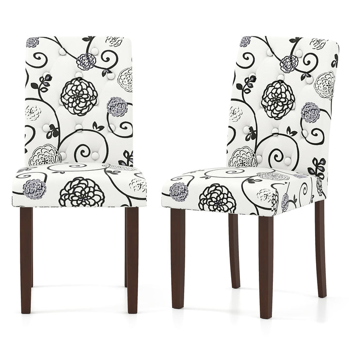 Giantex Tufted Dining Chairs Set of 2/4 Upholstered Kitchen Chairs w/Padded Seat &amp; High Backrest
