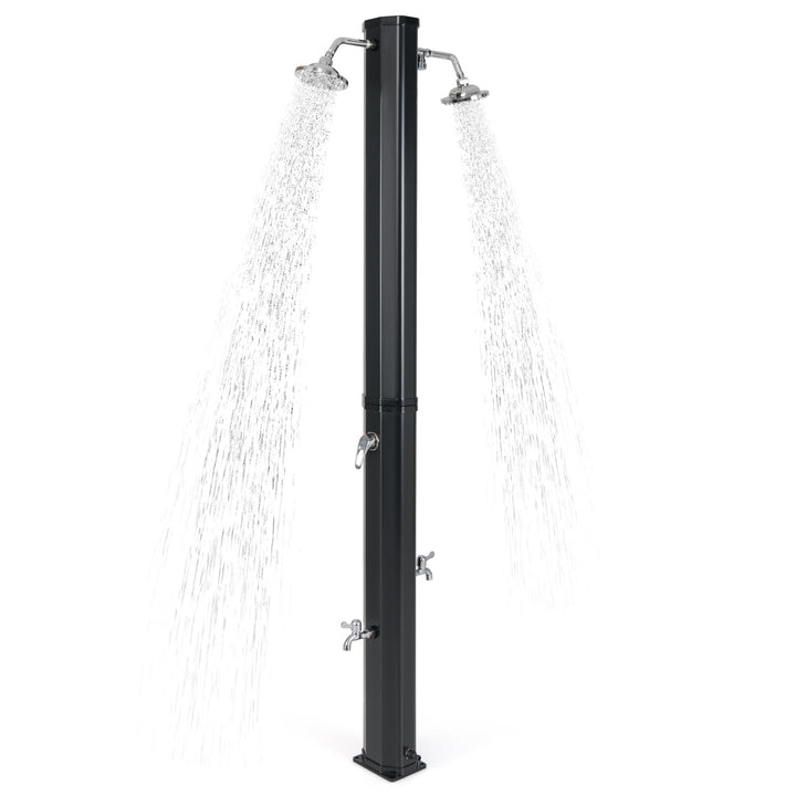 Giantex 9.3 Gallon Outdoor Shower, Solar Shower with Dual 360°Rotating Shower Heads, 2 Foot Showers